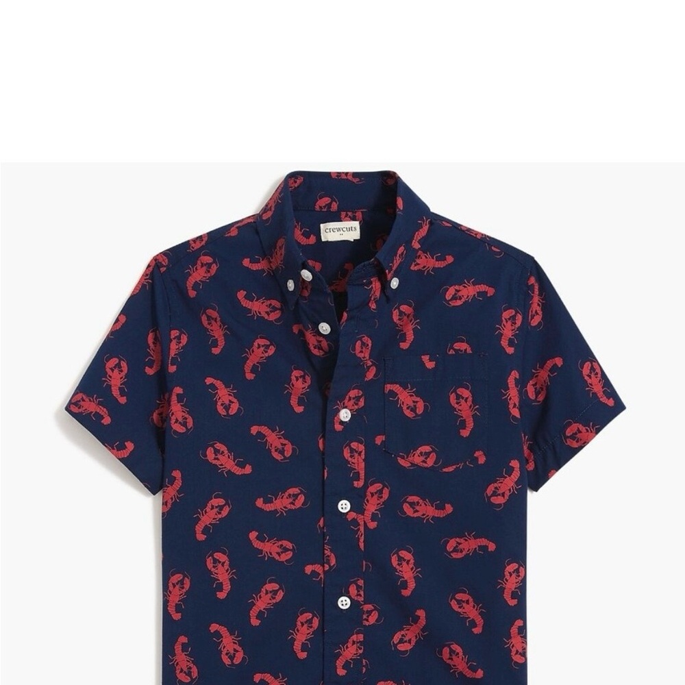 Crewcuts Dark Blue Shirt with Red Lobsters